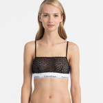 Calvin Klein Podprsenka Bralette Krajkovaná Černá