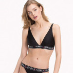 Tommy Hilfiger Podprsenka Triangle Bralette Černá