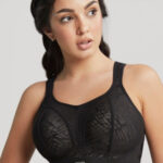 Dámská podprsenka Panache 7341 Black/Latte 32 DD Černá