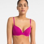 Podprsenka push up Plunge Bra QF4038E-BXW tmavě růžová – Calvin Klein