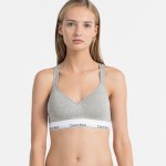 Sportovní podprsenka Modern Cotton QF1654E šedá T|O Calvin Klein